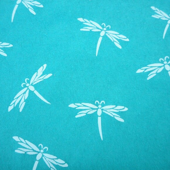 M Mac Vermont Country Store Women's size L Dragonfly Print Top Teal Blue-Green - Picture 7 of 10